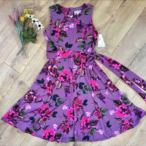 Shelby & Palmer Dresses & Skirts - NWT SHELBY & PALMER Purple Floral Tie Dress - M